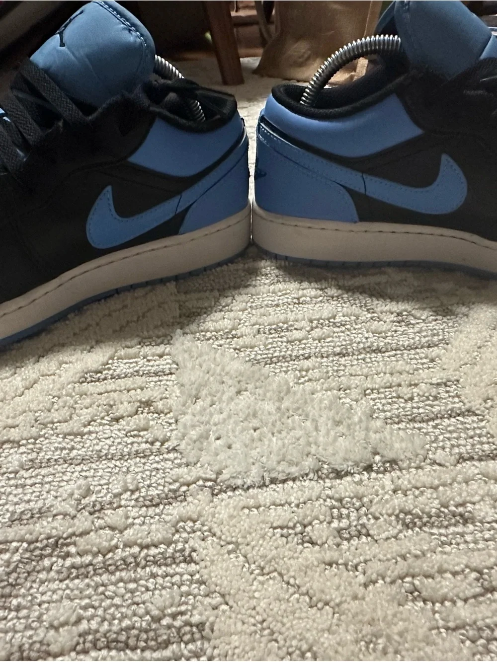 Jordan Low-Top Sneakers in Black and Light Blue